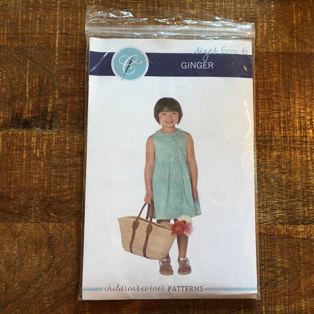 Childrens Corner Sewing Pattern 293S Girls Toddler Ginger Dress 6 mo-6 yrs UNCUT
